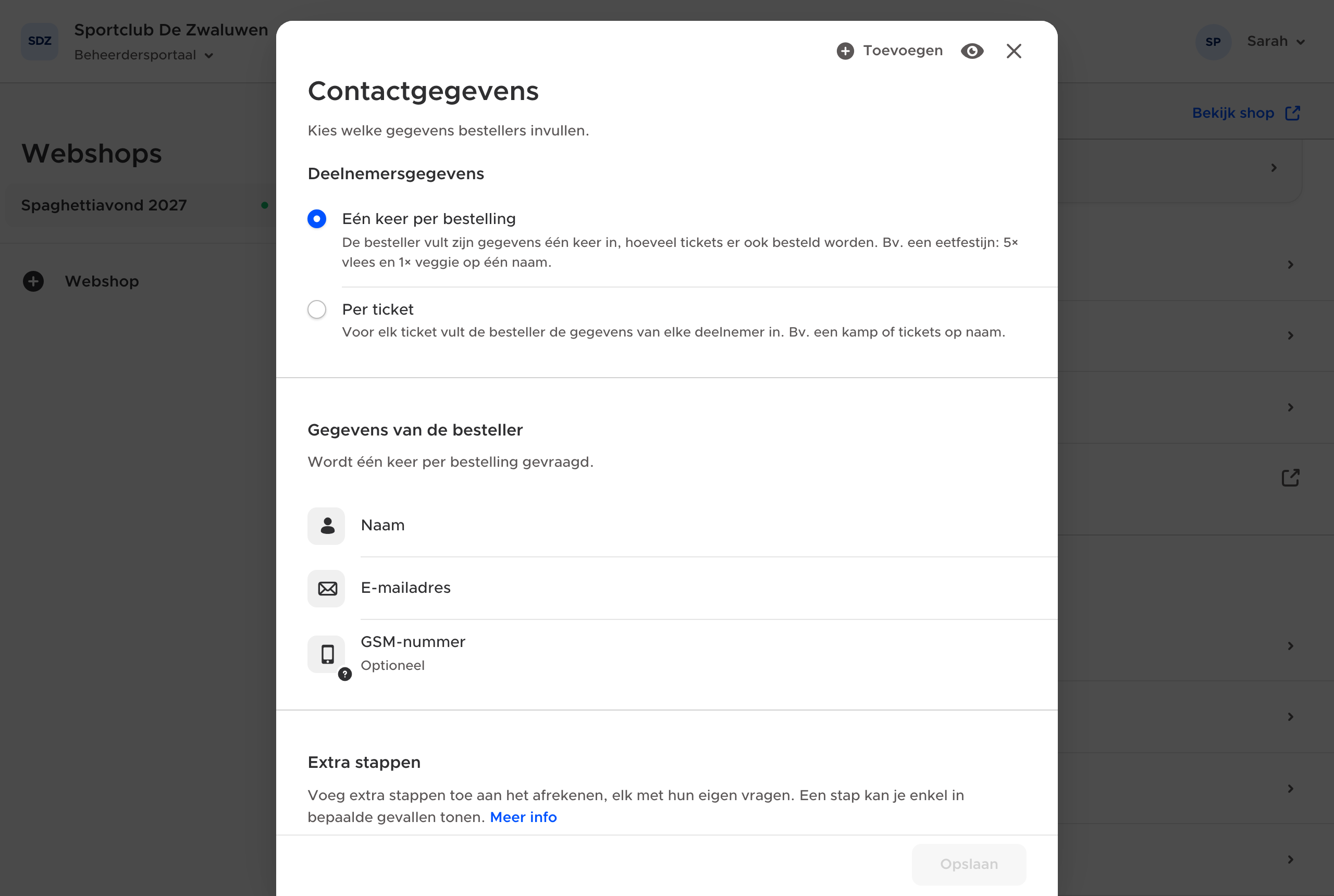 Eén keer per bestelling: ideaal voor een eetfestijn.